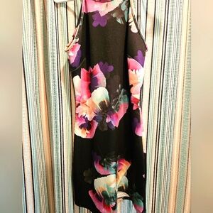 Windsor Floral Sleeveless Dress - Black With Flowers